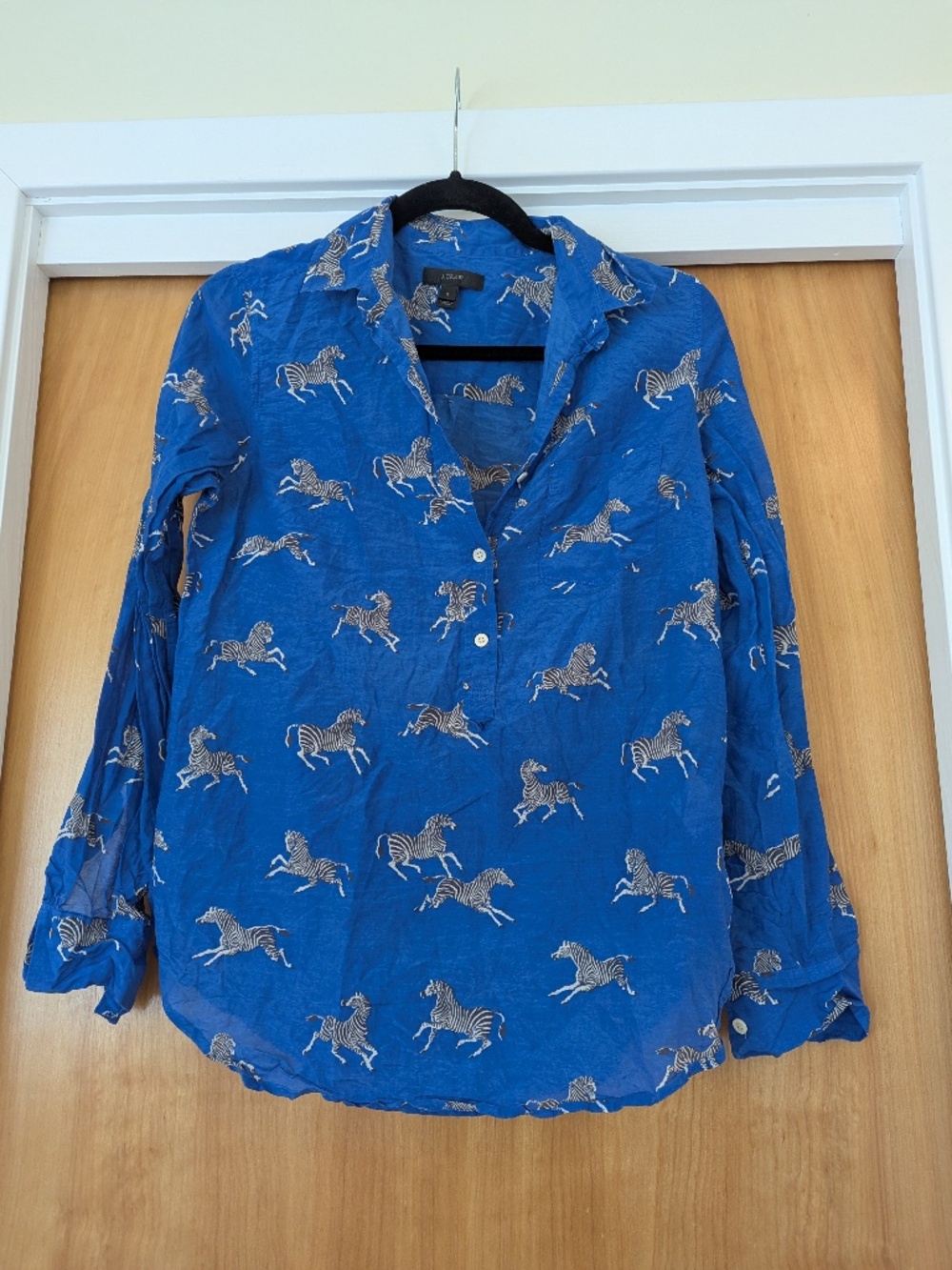 JCrew Zebra popover shirt